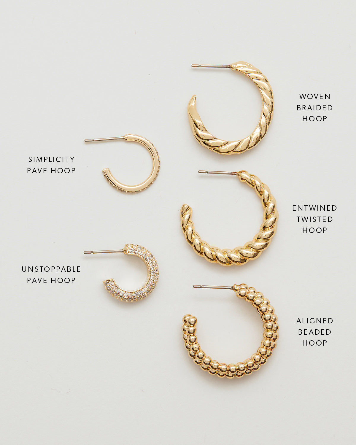 Aligned Beaded Hoop Earrings