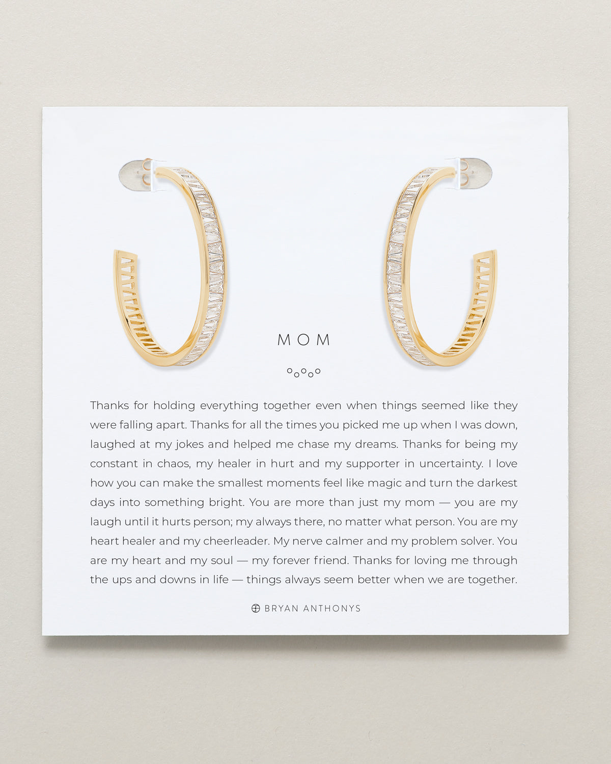 Mom Baguette Maxi Hoop Earrings