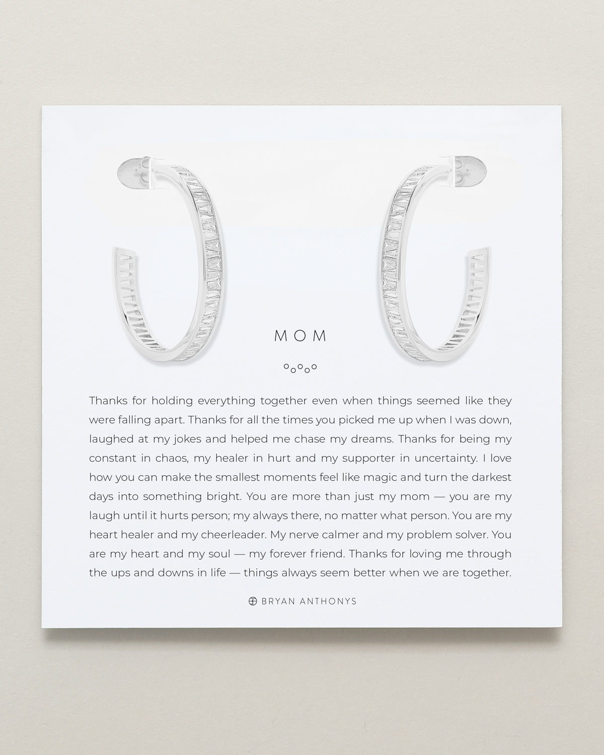 Mom Baguette Maxi Hoop Earrings