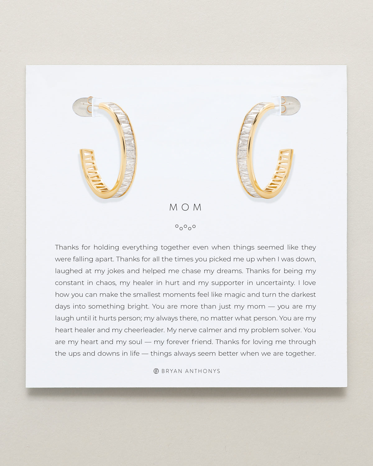 Mom Baguette Midi Hoop Earrings