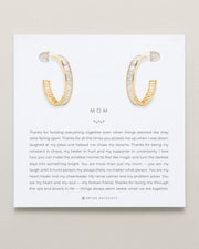 Mom Baguette Midi Hoop Earrings