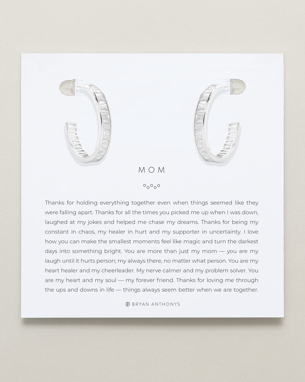 Mom Baguette Midi Hoop Earrings