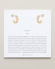 Mom Baguette Mini Hoop Earrings