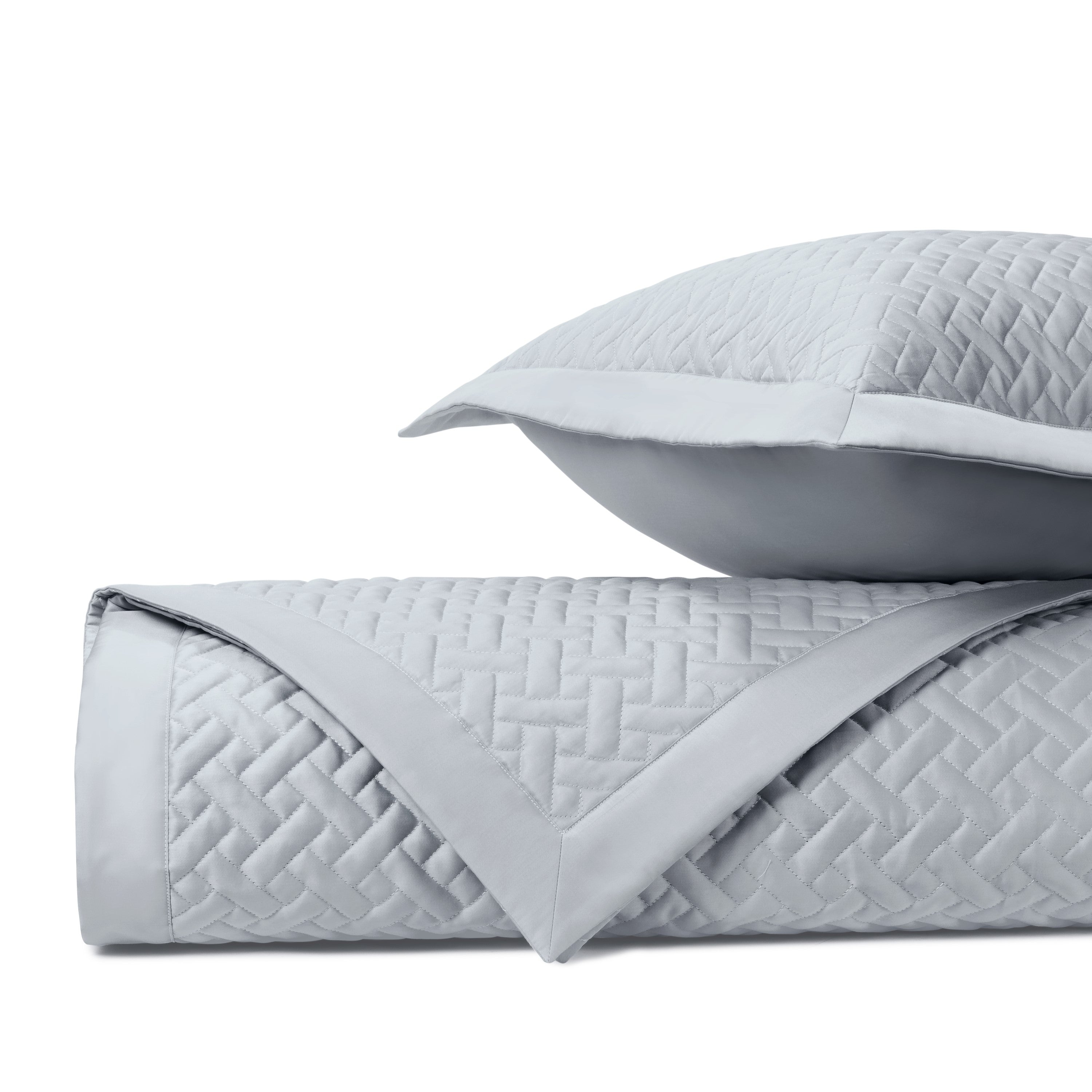 Basketweave Quilted Coverlet (Euro) Set