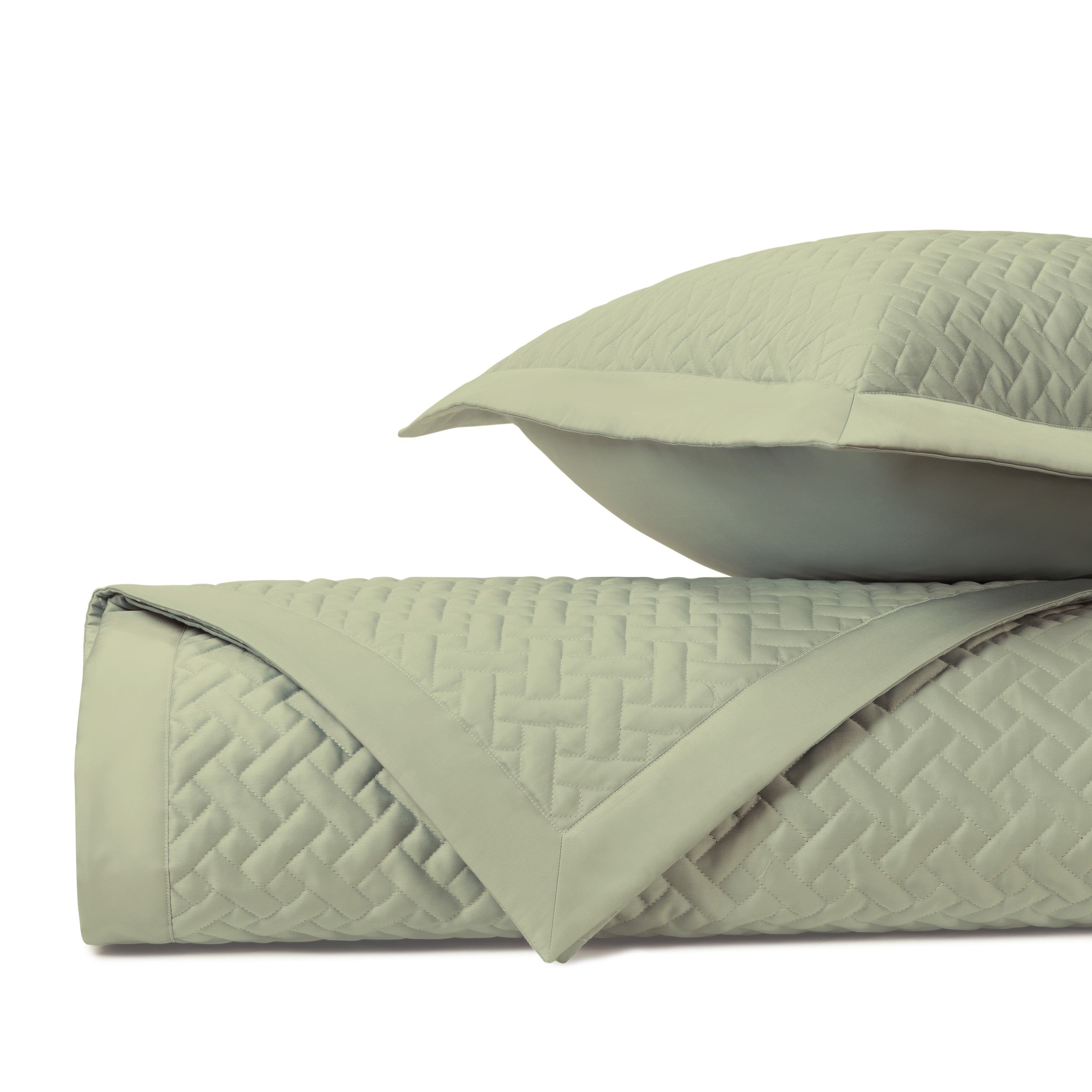 Basketweave Quilted Coverlet (Euro) Set