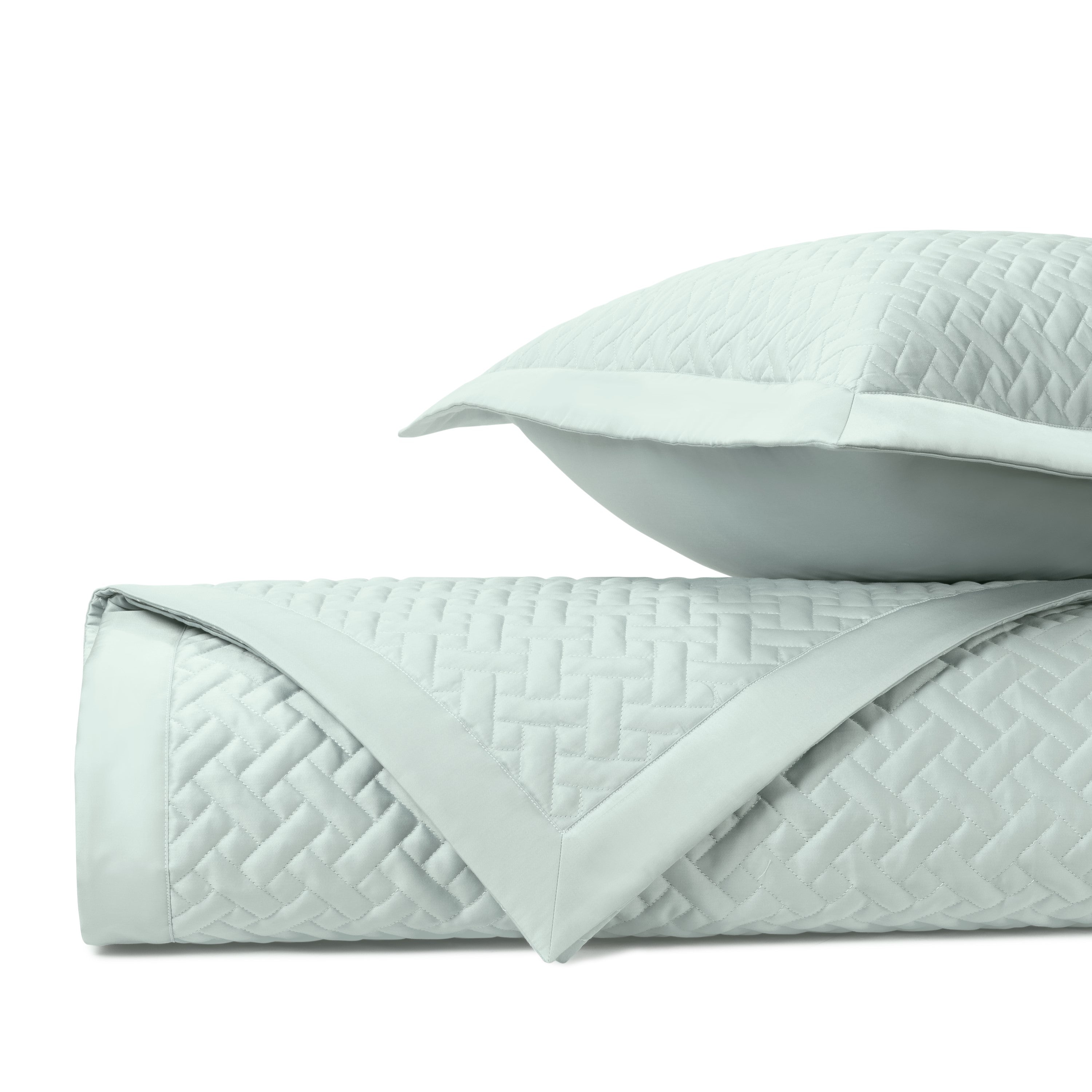 Basketweave Quilted Coverlet (Euro) Set