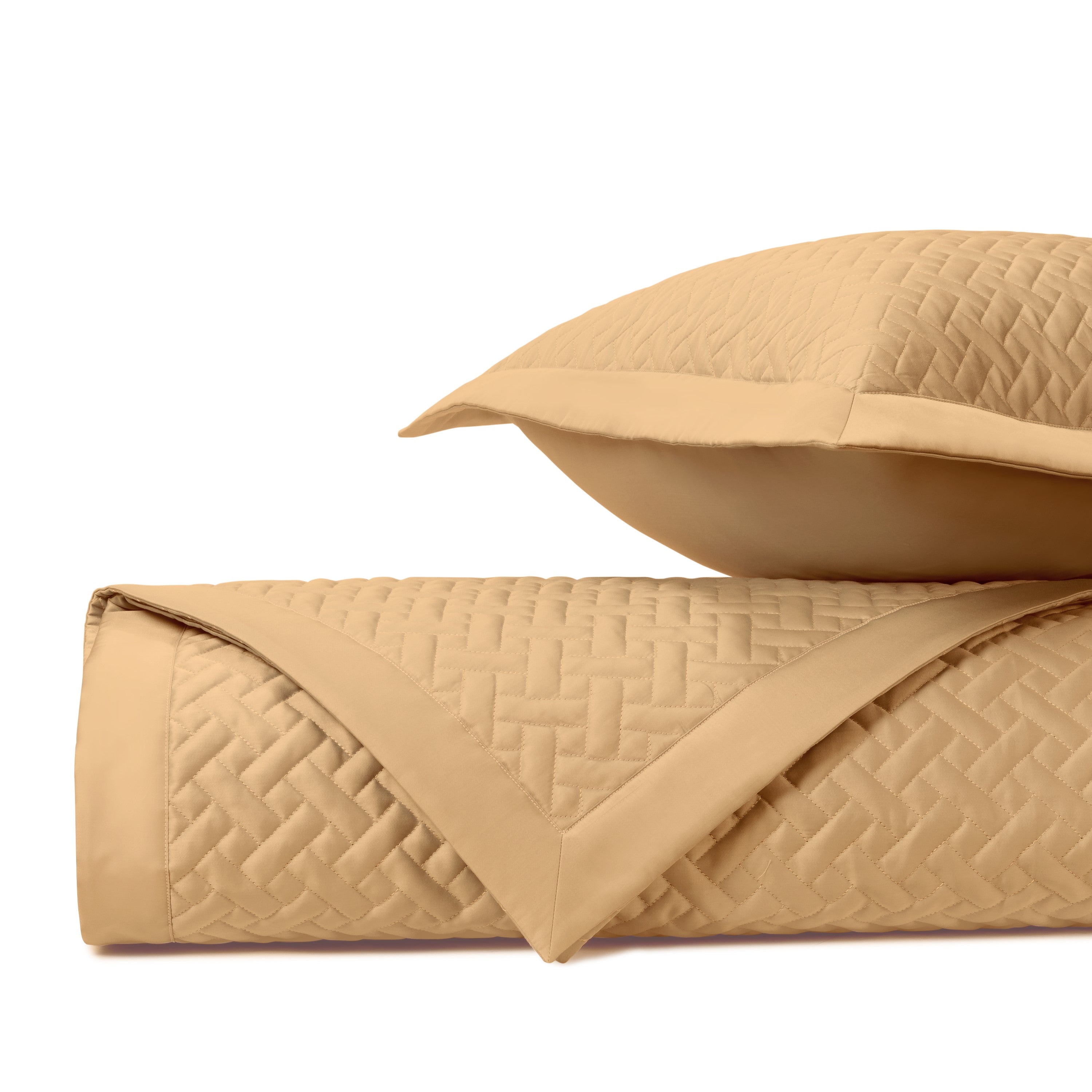 Basketweave Quilted Coverlet (Euro) Set