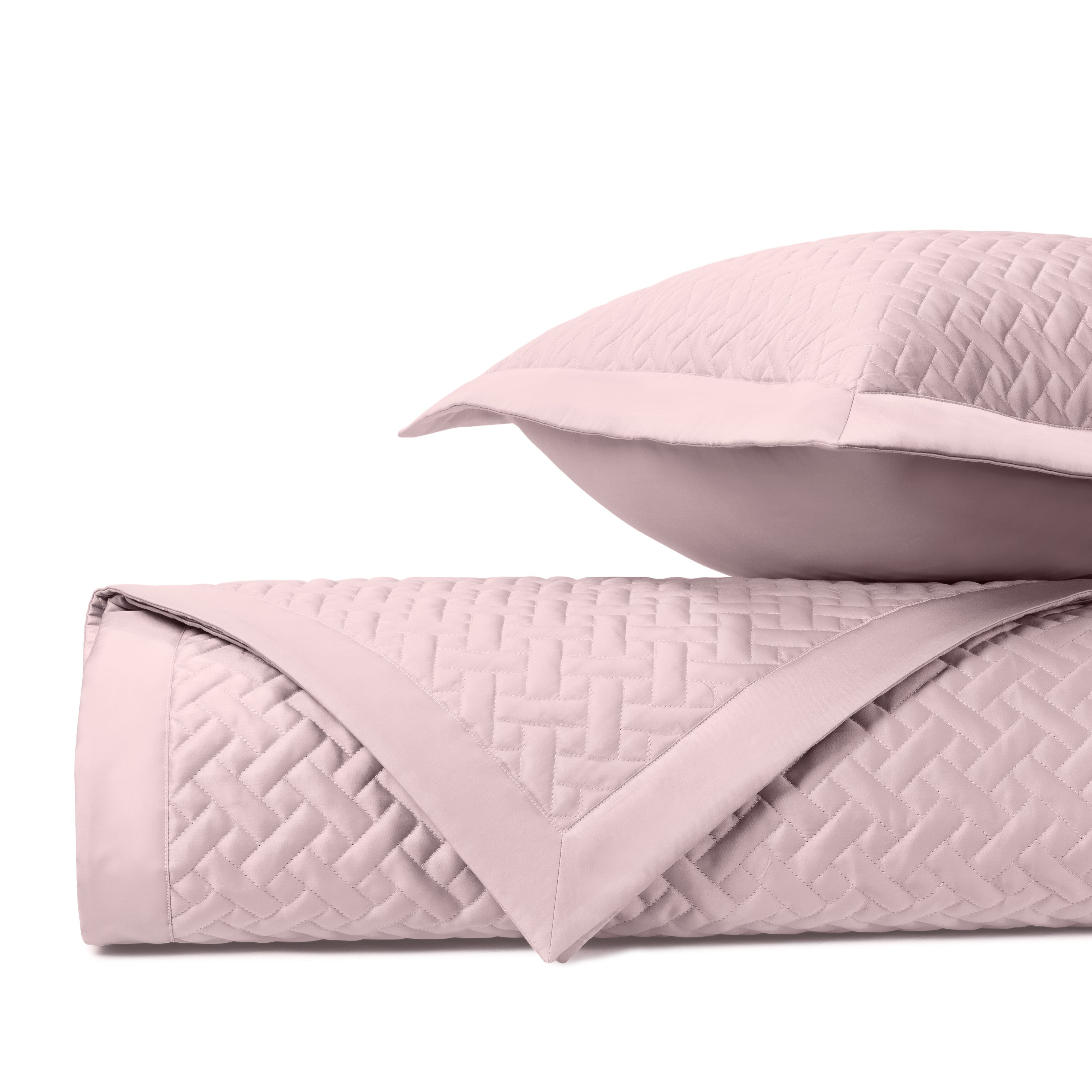 Basketweave Quilted Coverlet (Euro) Set