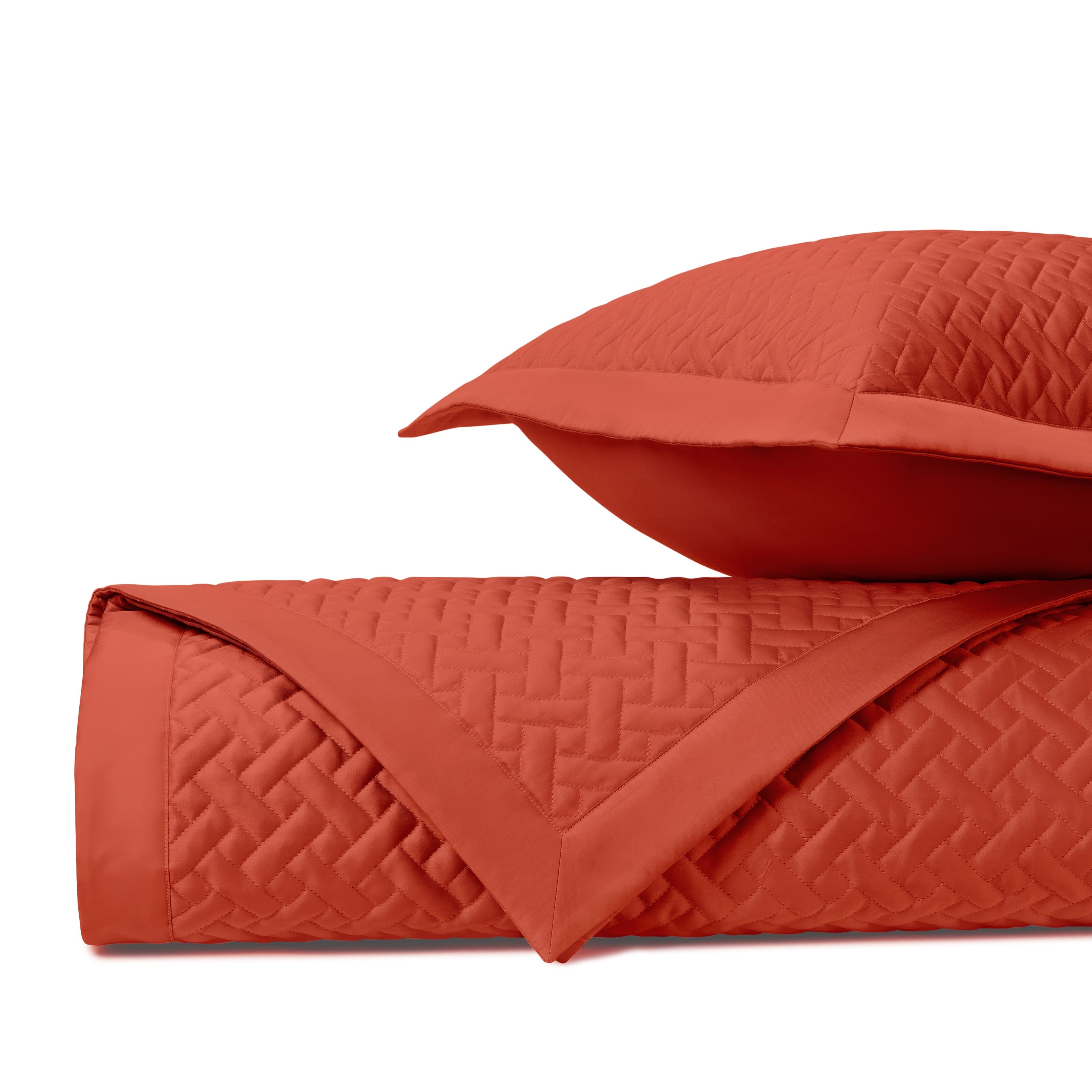 Basketweave Quilted Coverlet (Euro) Set