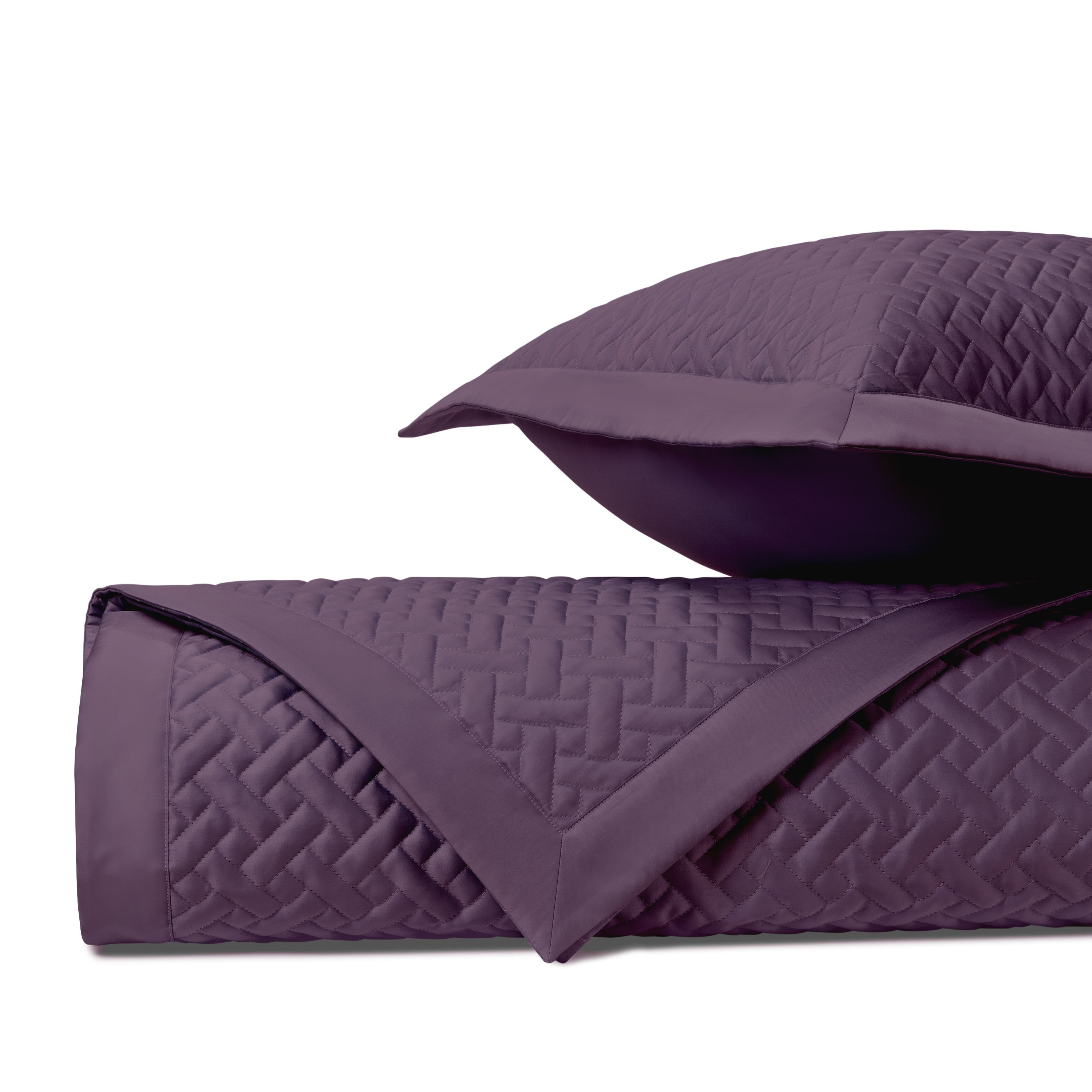 Basketweave Quilted Coverlet (Euro) Set