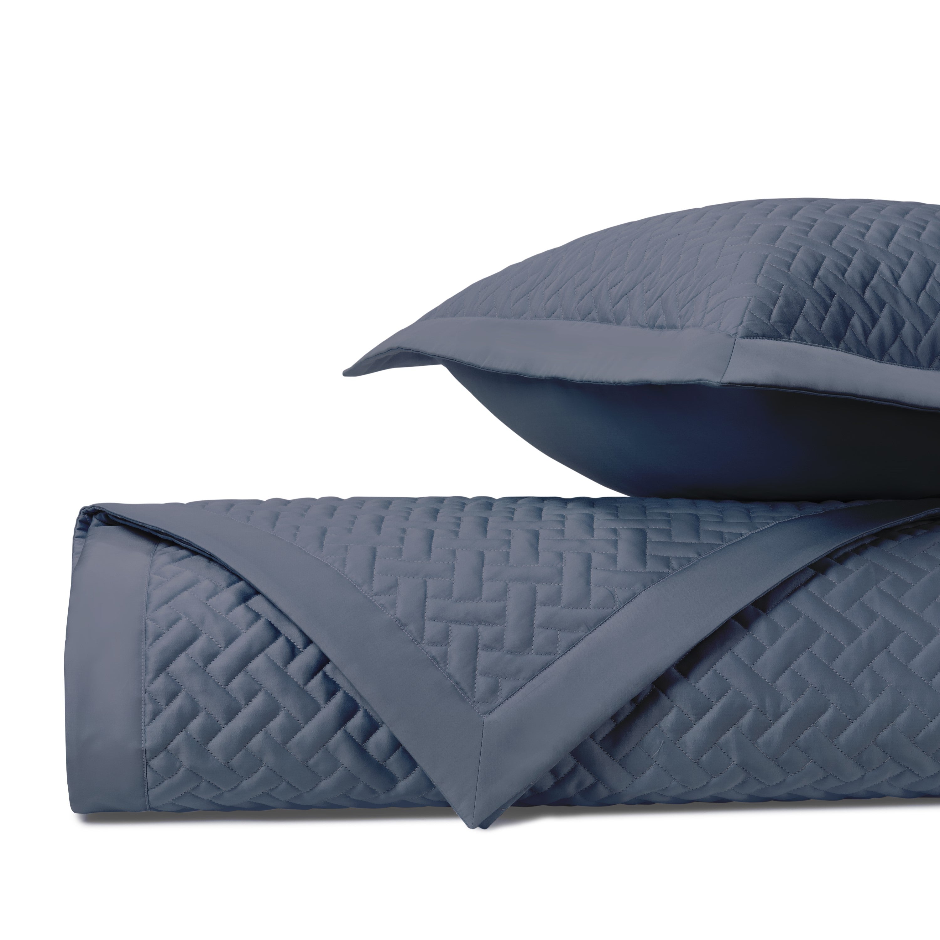Basketweave Quilted Coverlet (Euro) Set