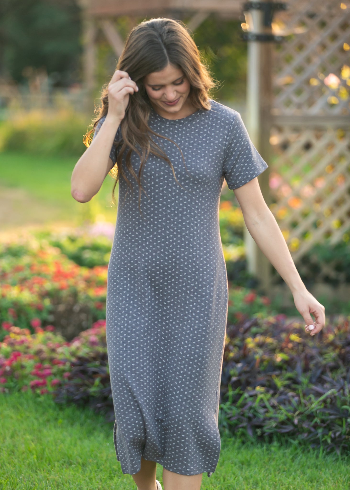 Baylor Floral Ribbed Tee Shirt Dress