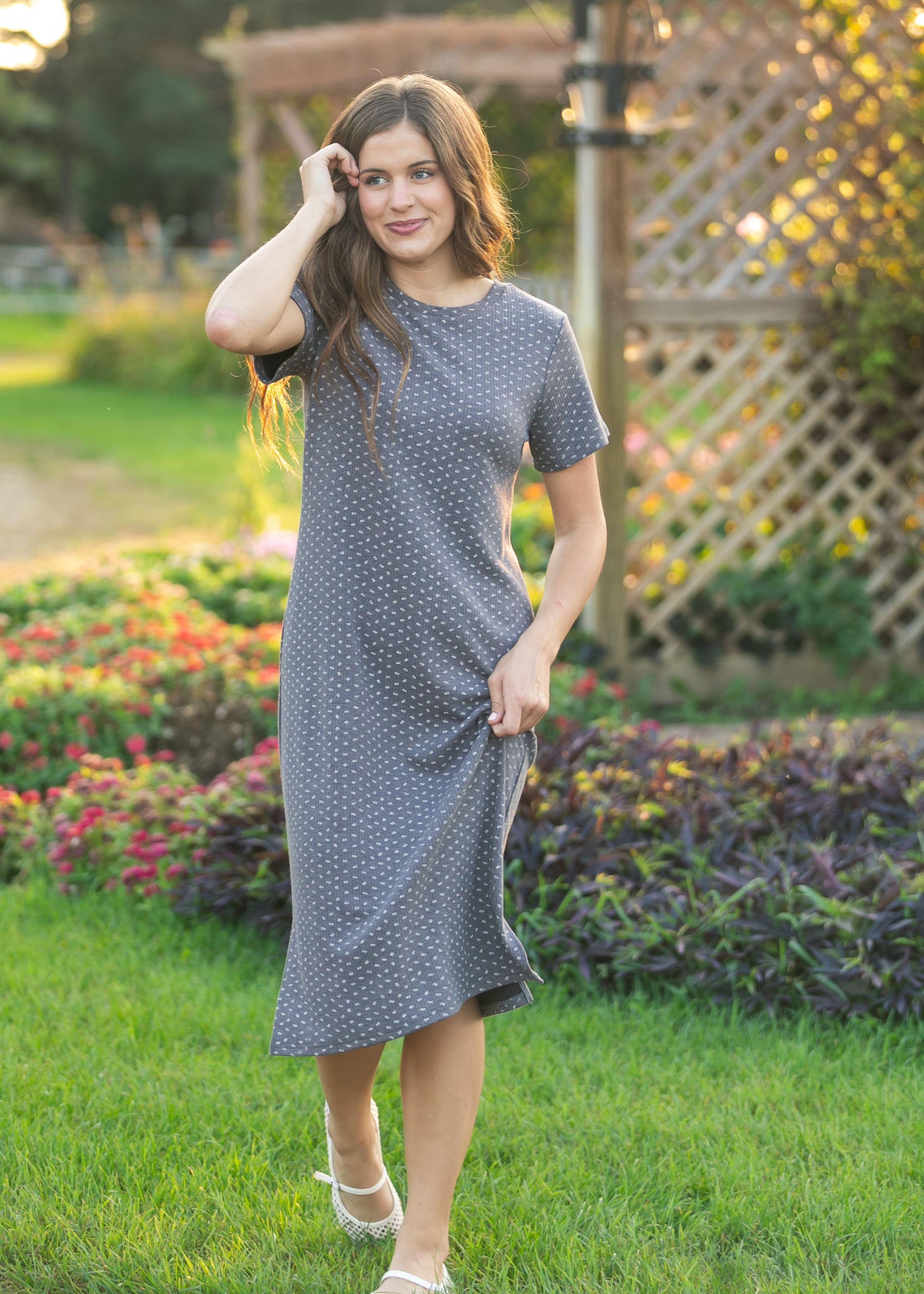 Baylor Floral Ribbed Tee Shirt Dress