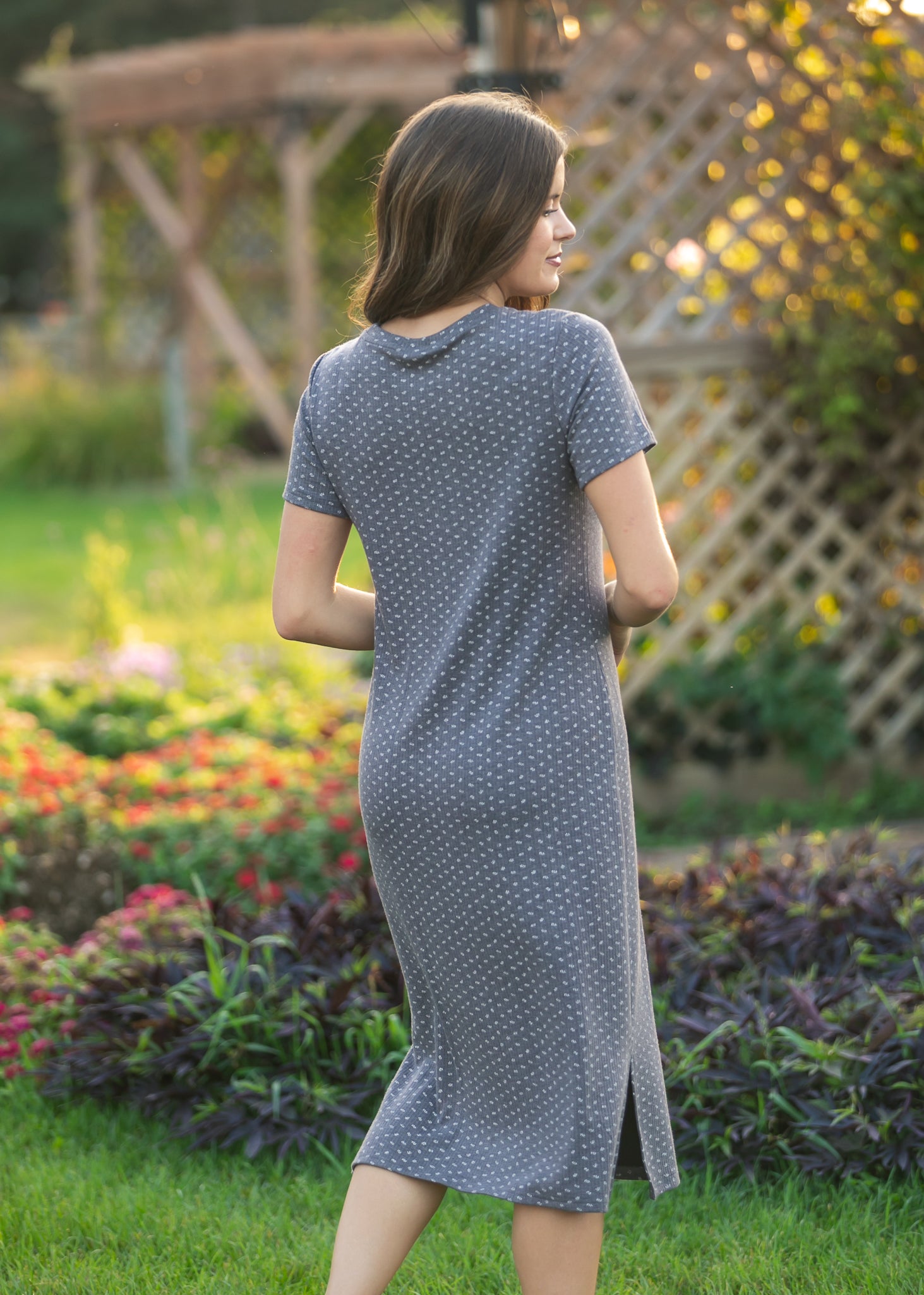Baylor Floral Ribbed Tee Shirt Dress
