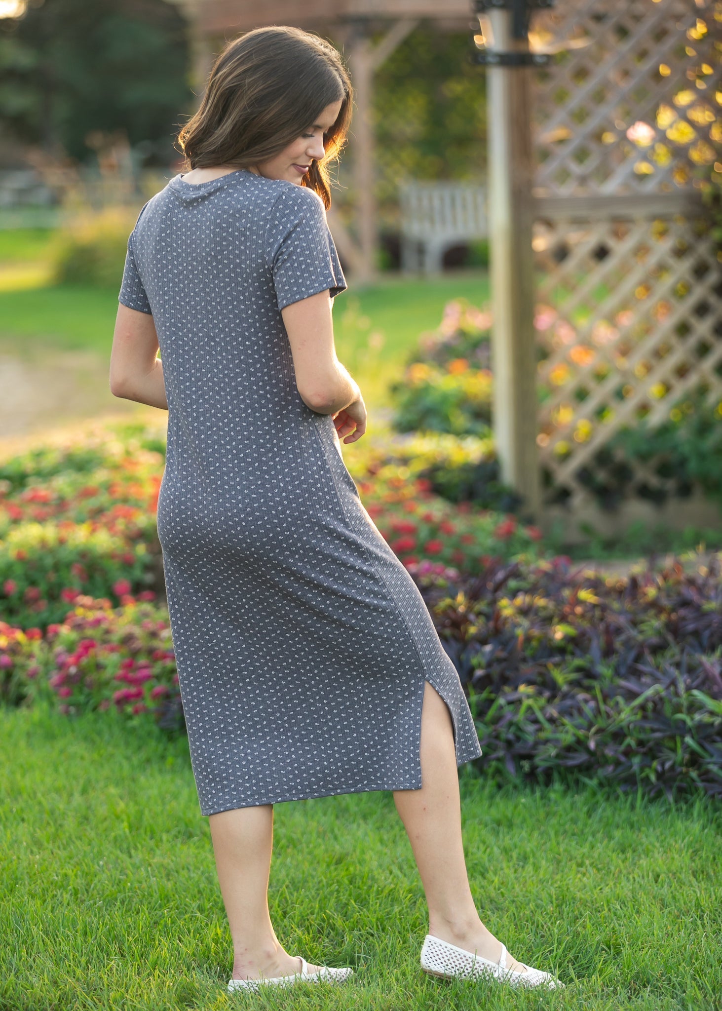 Baylor Floral Ribbed Tee Shirt Dress