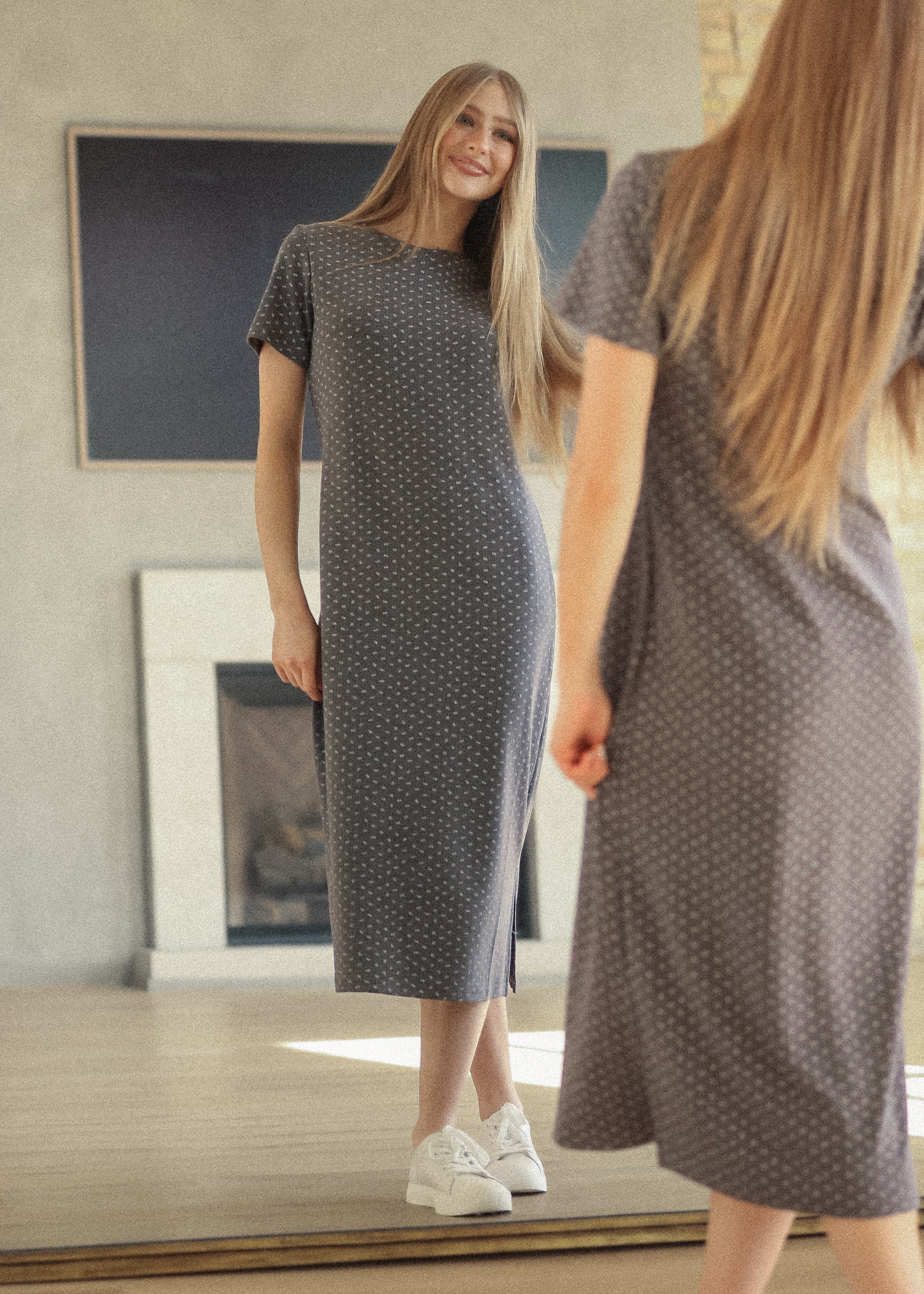 Baylor Floral Ribbed Tee Shirt Dress