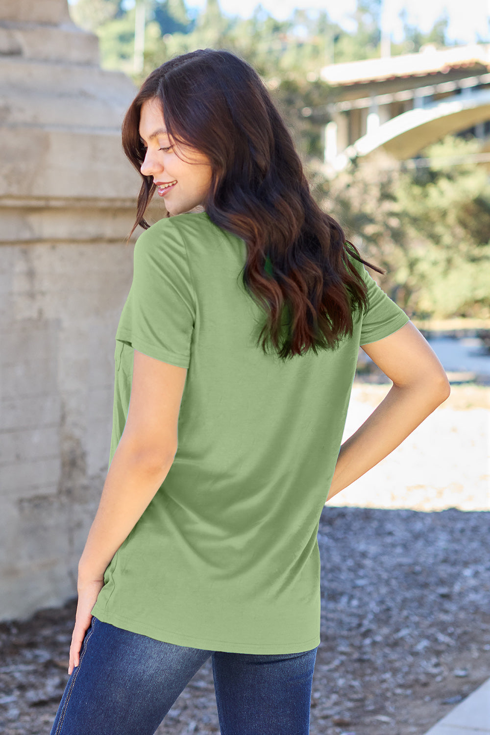 Basic Bae Bamboo Full Size  V-neck Short Sleeve T-shirt | Includes Plus Size