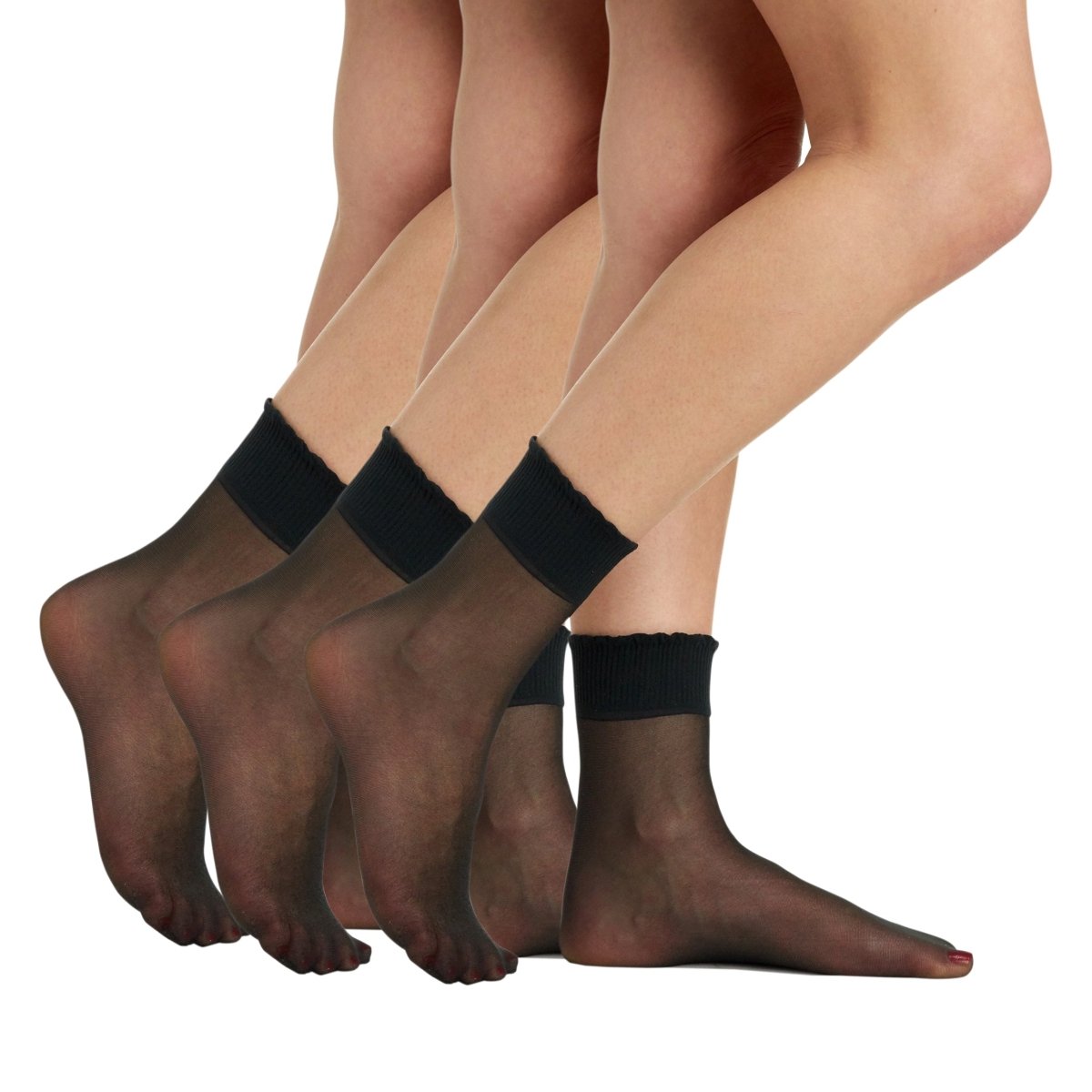 3 Pair Pack Sheer Anklet