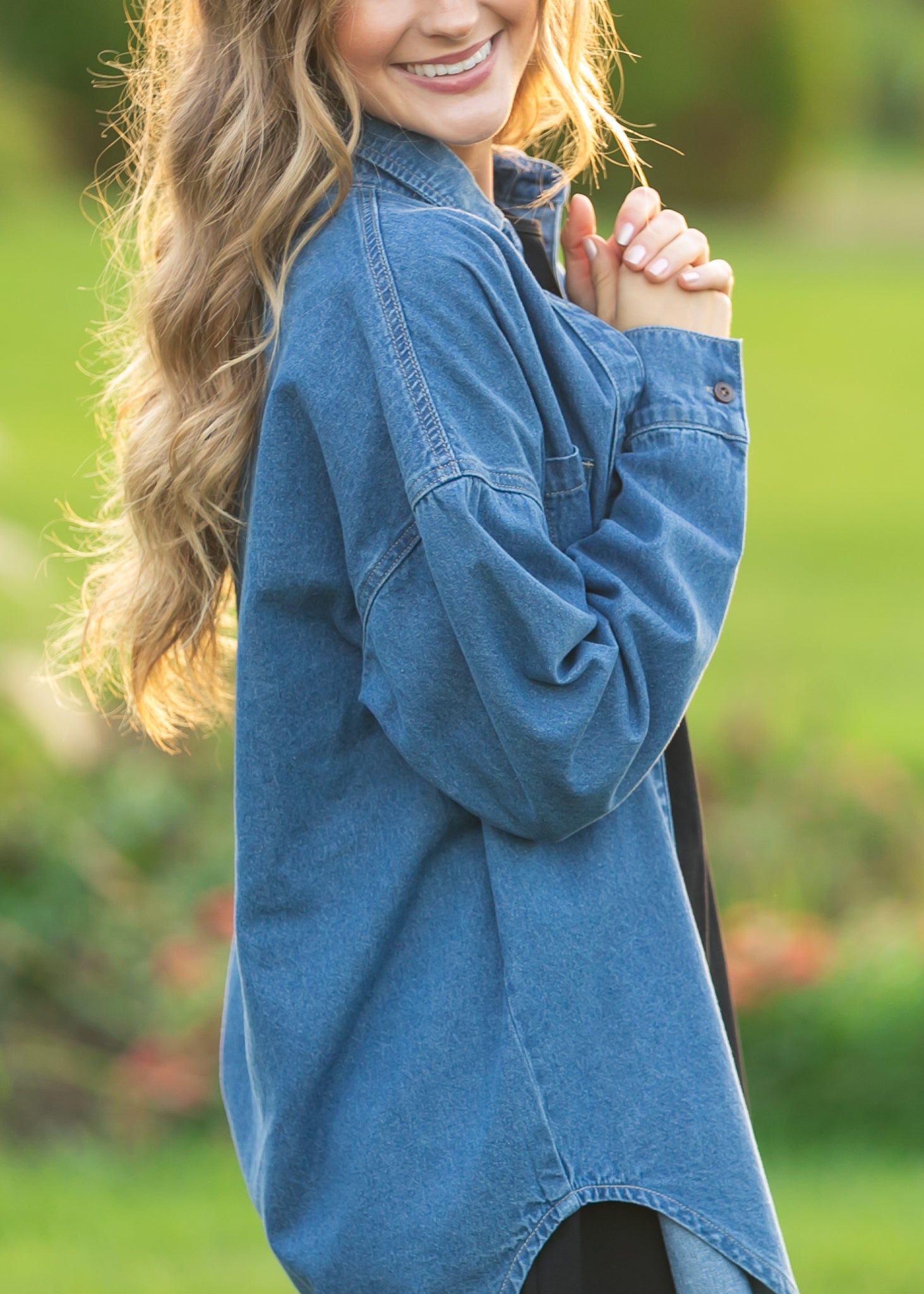 Betty Denim Button Up Top