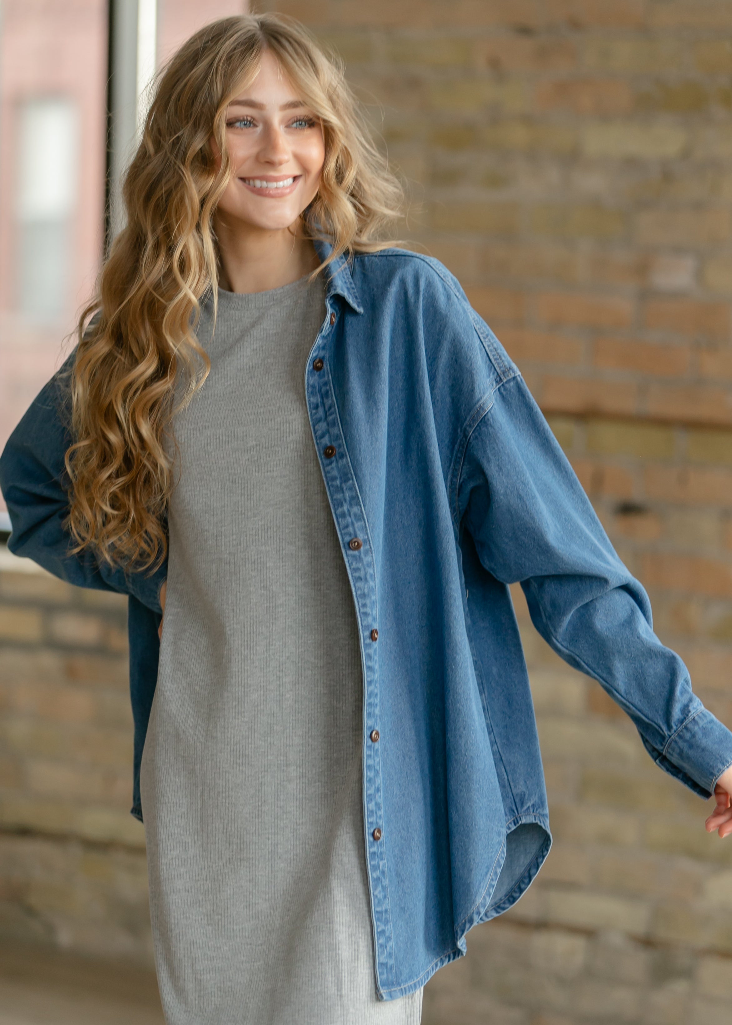 Betty Denim Button Up Top