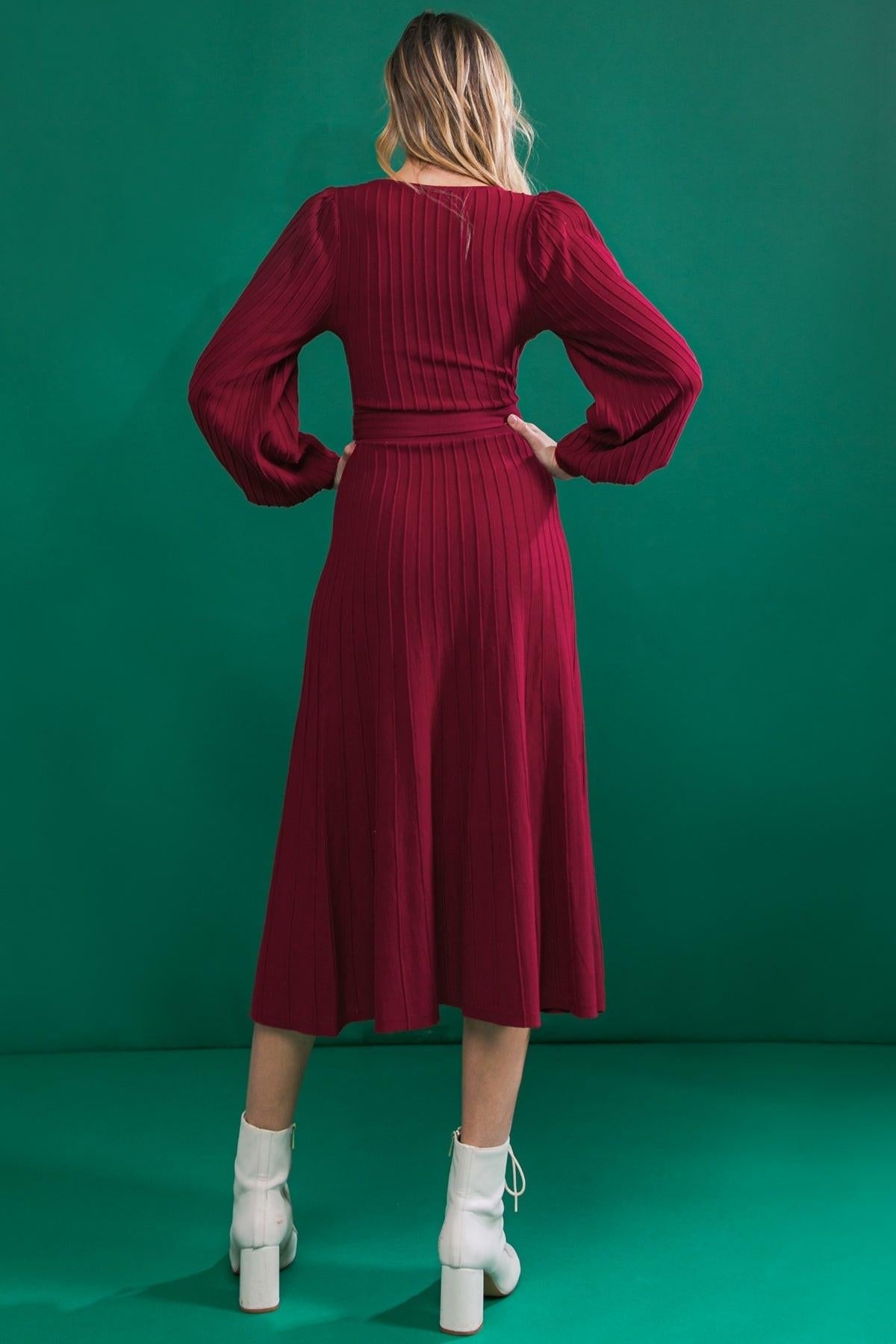 Keep Looking Up Sweater Midi Dress