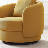 Blossoming Boucle Fabric Lounge Chair with Wood Structure