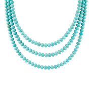 Blue Turquoise Magnesite Golden Necklace