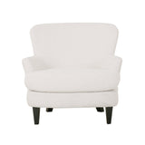 Boucle Fabric Upholstered Accent Chair with Ottoman