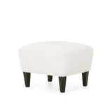 Boucle Fabric Upholstered Accent Chair with Ottoman
