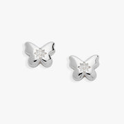 Puffy Butterfly Crystal Stud Earrings