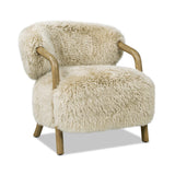 33" Upholstered Armchair with Solid Oak Frame and Ergonomic Design