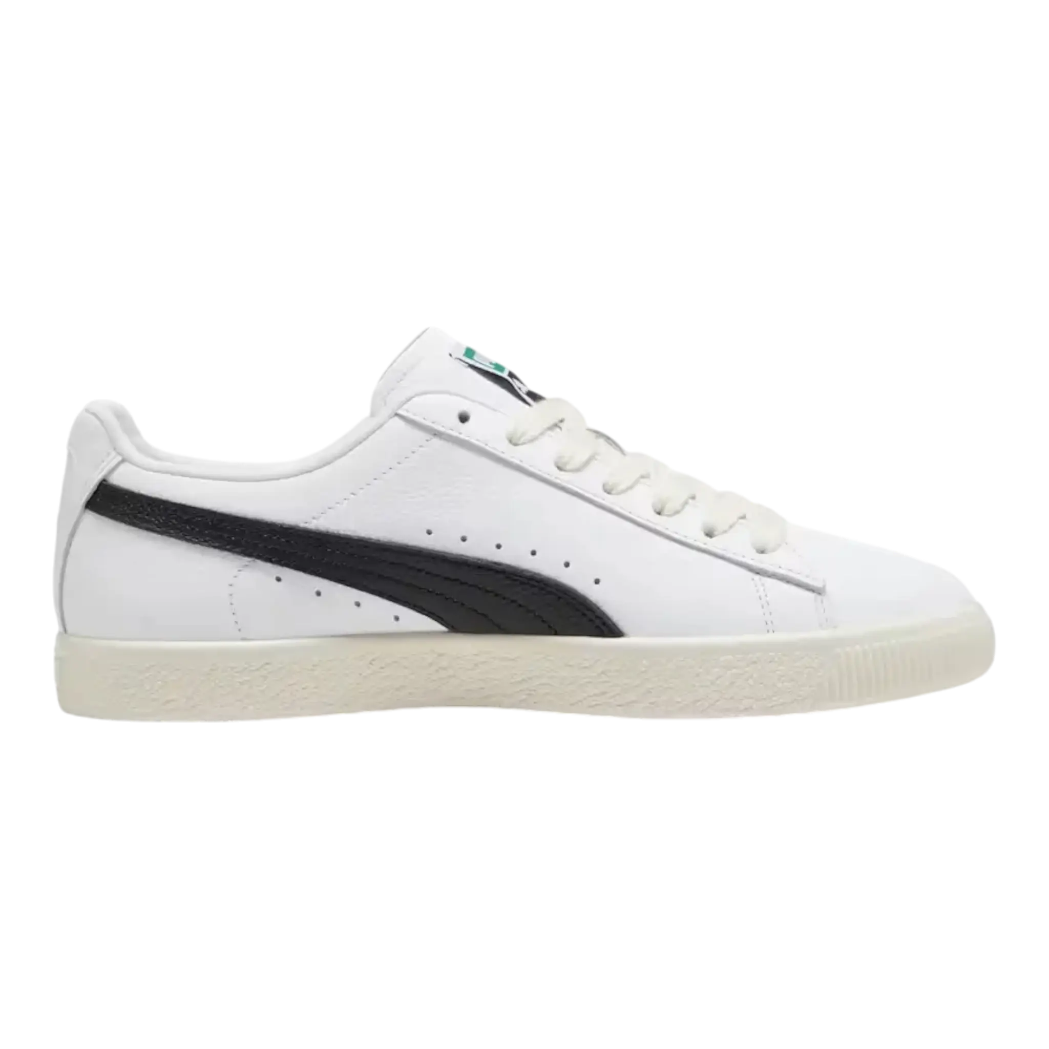 Puma Clyde Men White/Black Leather Sneakers