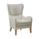 Upholstered Chair with Wing Back and Curved Arms