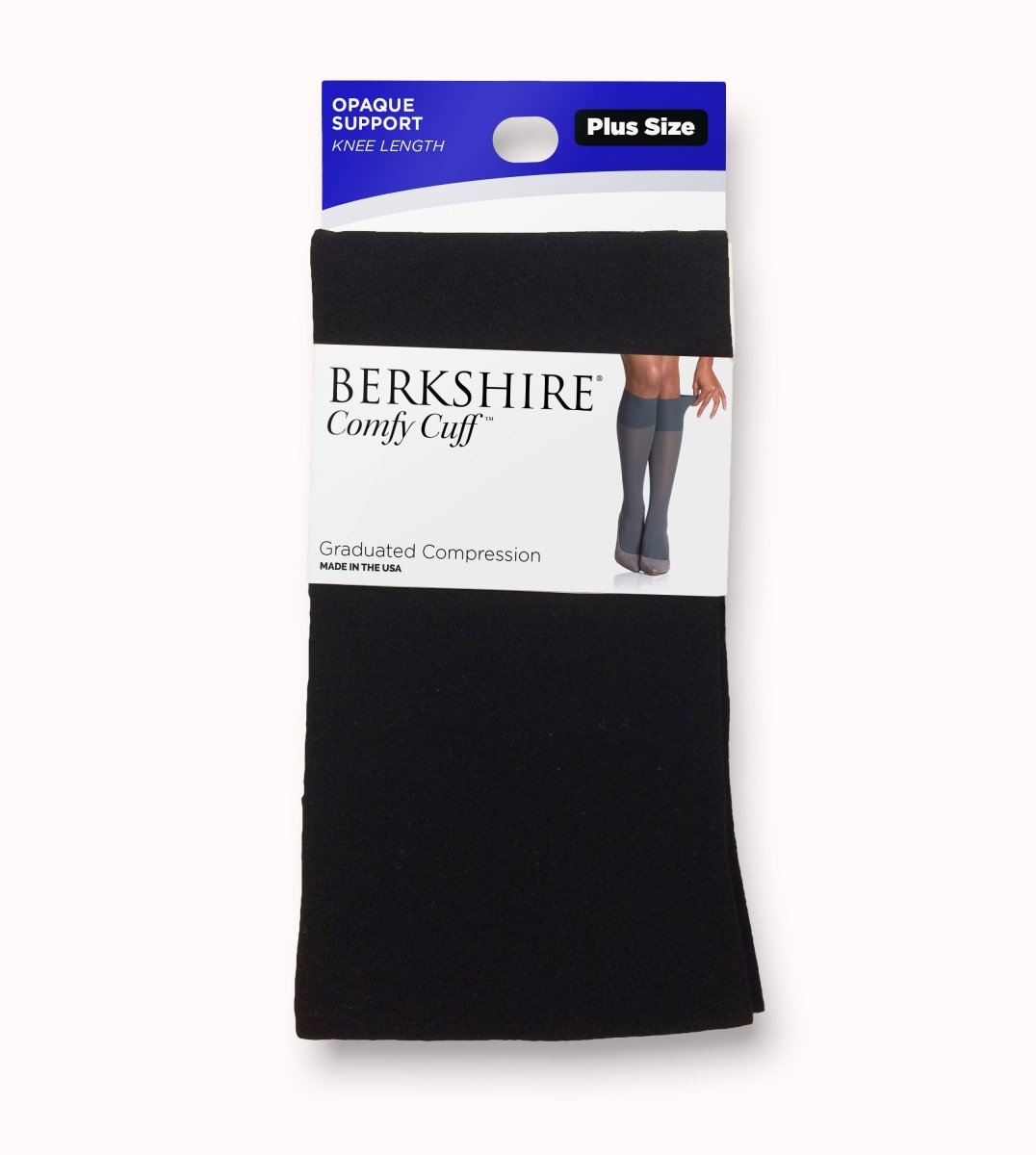Comfy Cuff Plus Size Opaque Graduated Compression Trouser Sock With Sandalfoot Toe