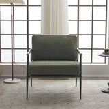 Upholstered Accent Chair with Metal Frame and Tapered Legs