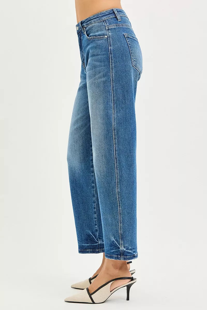 Risen Slouchy Cropped Barrel Jeans