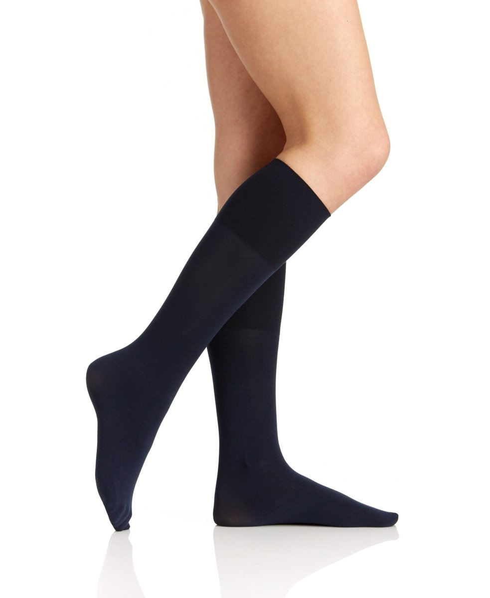 Comfy Cuff Opaque Graduated Compression Trouser Sock With Sandalfoot Toe - 2 Pairs