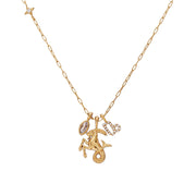 Capricorn Zodiac Charm Cluster Necklace