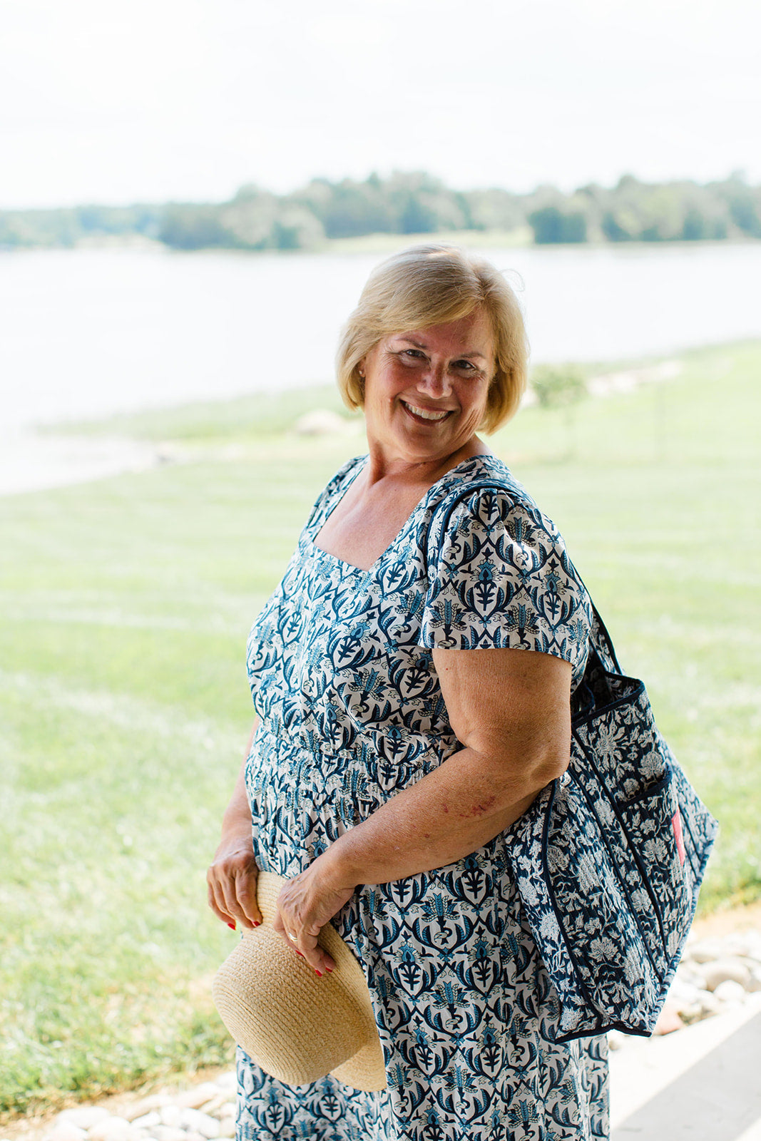 The Allison Dress In Navy Trellis | Includes Plus Size