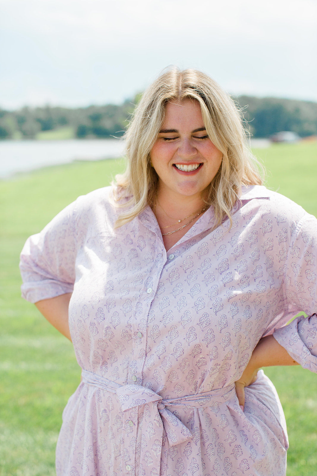 The Christine Shirt Dress In Lavender Taffy | Includes Plus Size