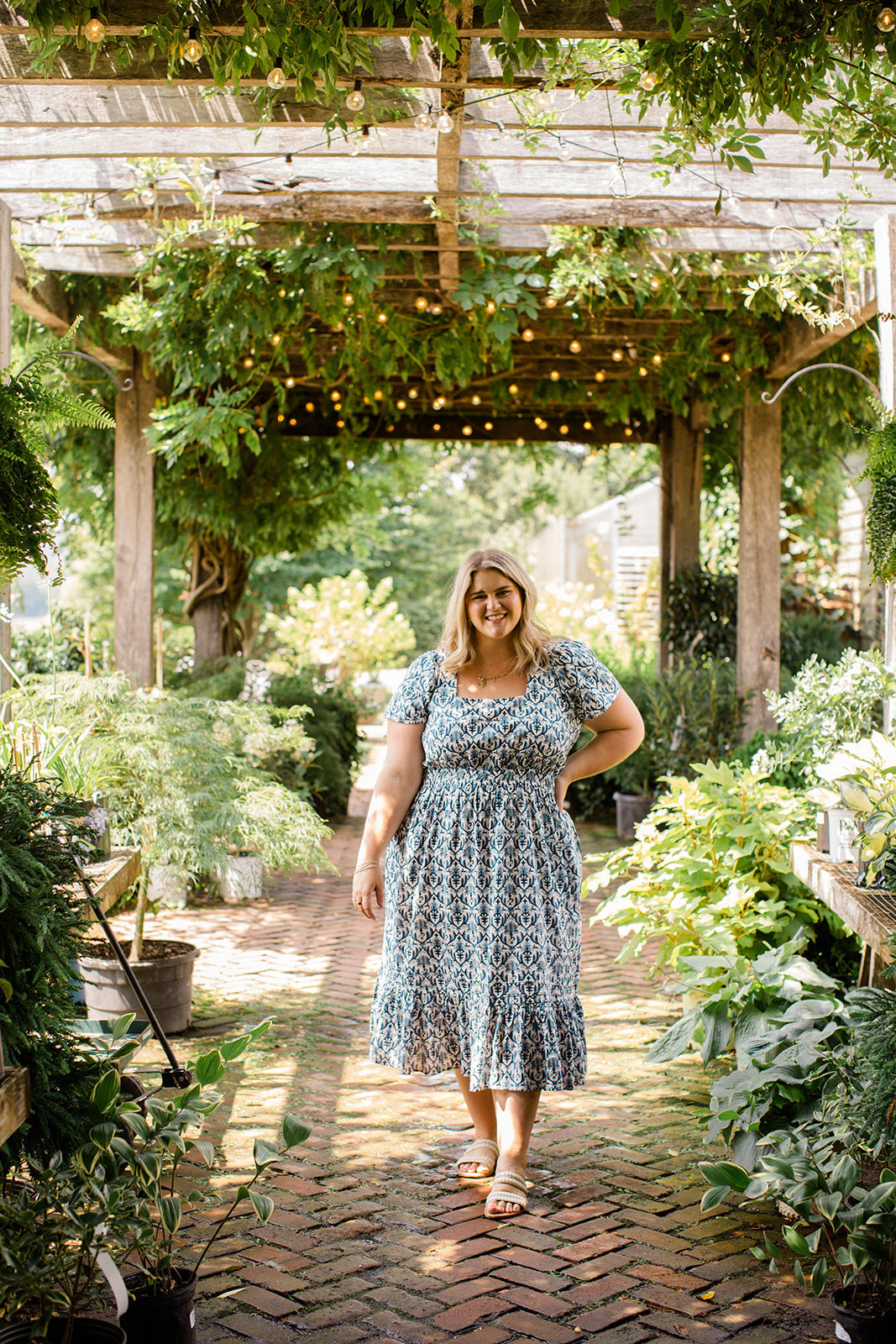 The Allison Dress In Navy Trellis | Includes Plus Size