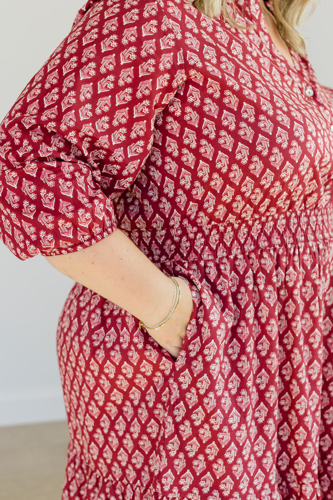 The Francesca Midi Dress In Spiced Merlot | Includes Plus Size