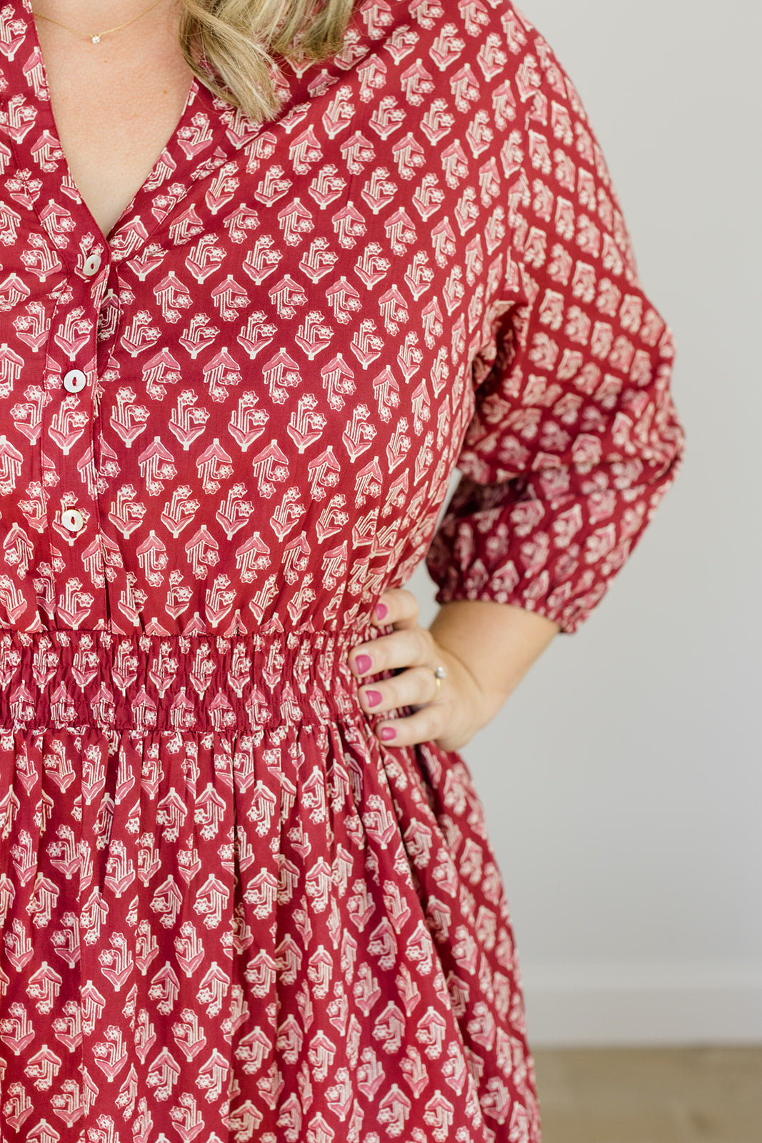 The Francesca Midi Dress In Spiced Merlot | Includes Plus Size