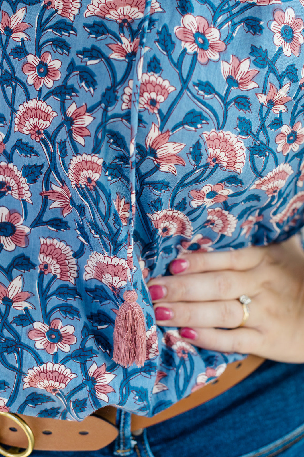 The Jess Top In Indigo Bloom | Includes Plus Size