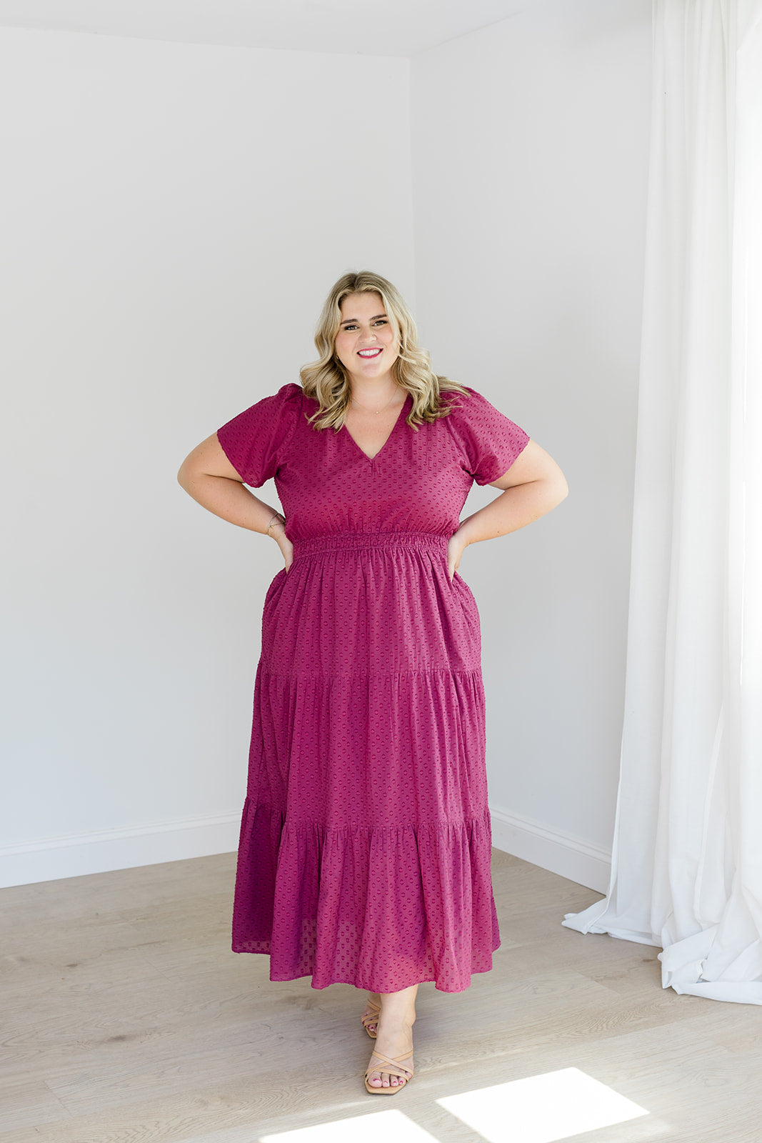 The Sarah Maxi Dress In Sugar Plum Dobby | Includes Plus Size