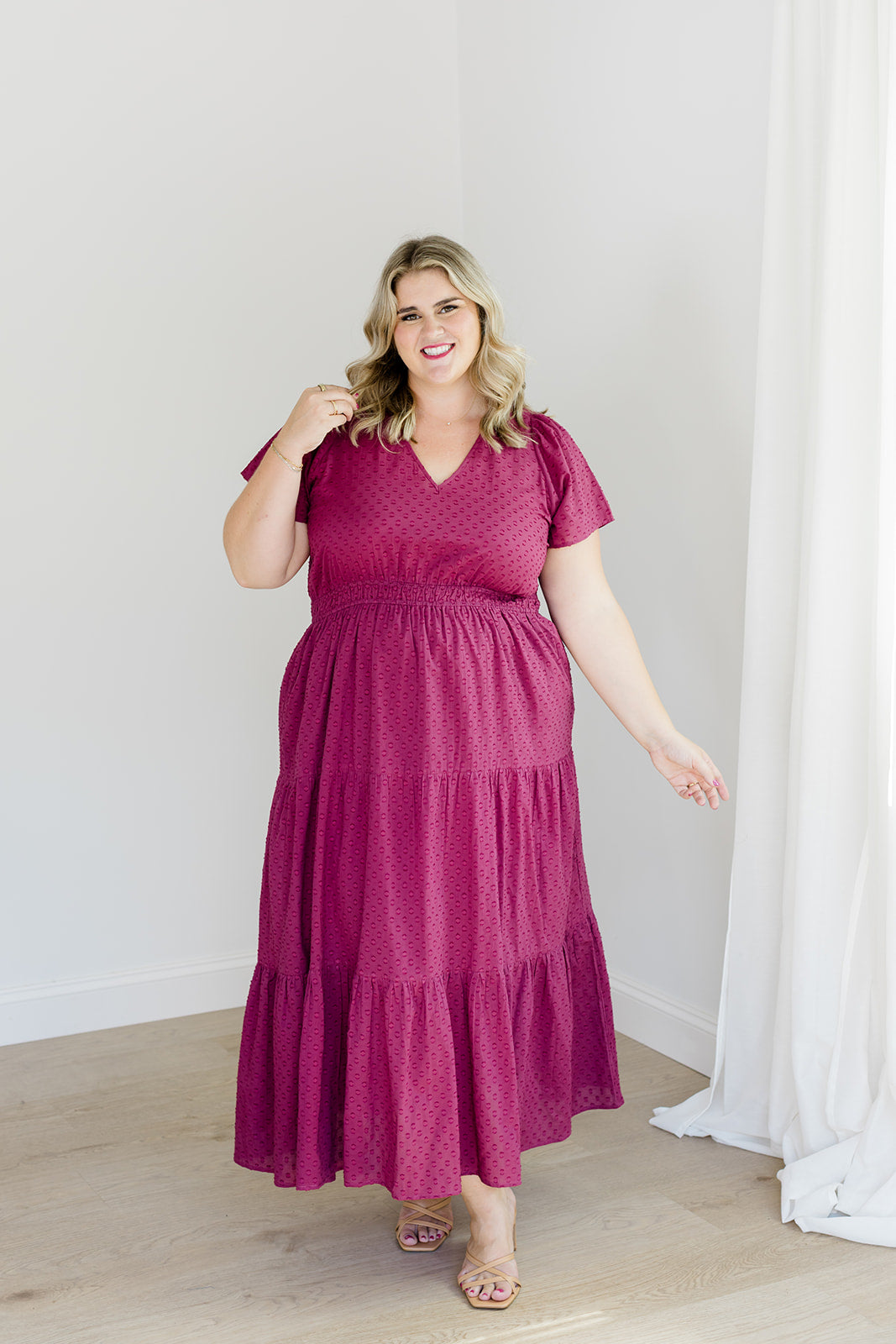The Sarah Maxi Dress In Sugar Plum Dobby | Includes Plus Size