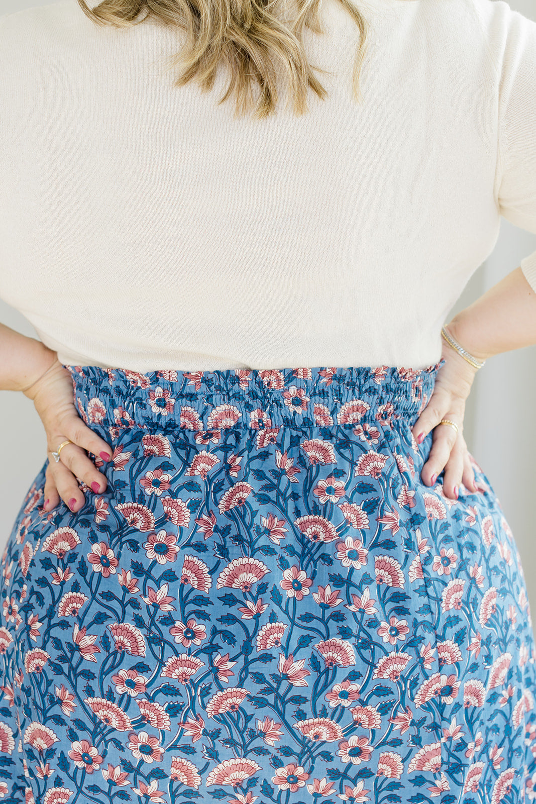 The Melissa Skirt In Indigo Bloom | Includes Plus Size