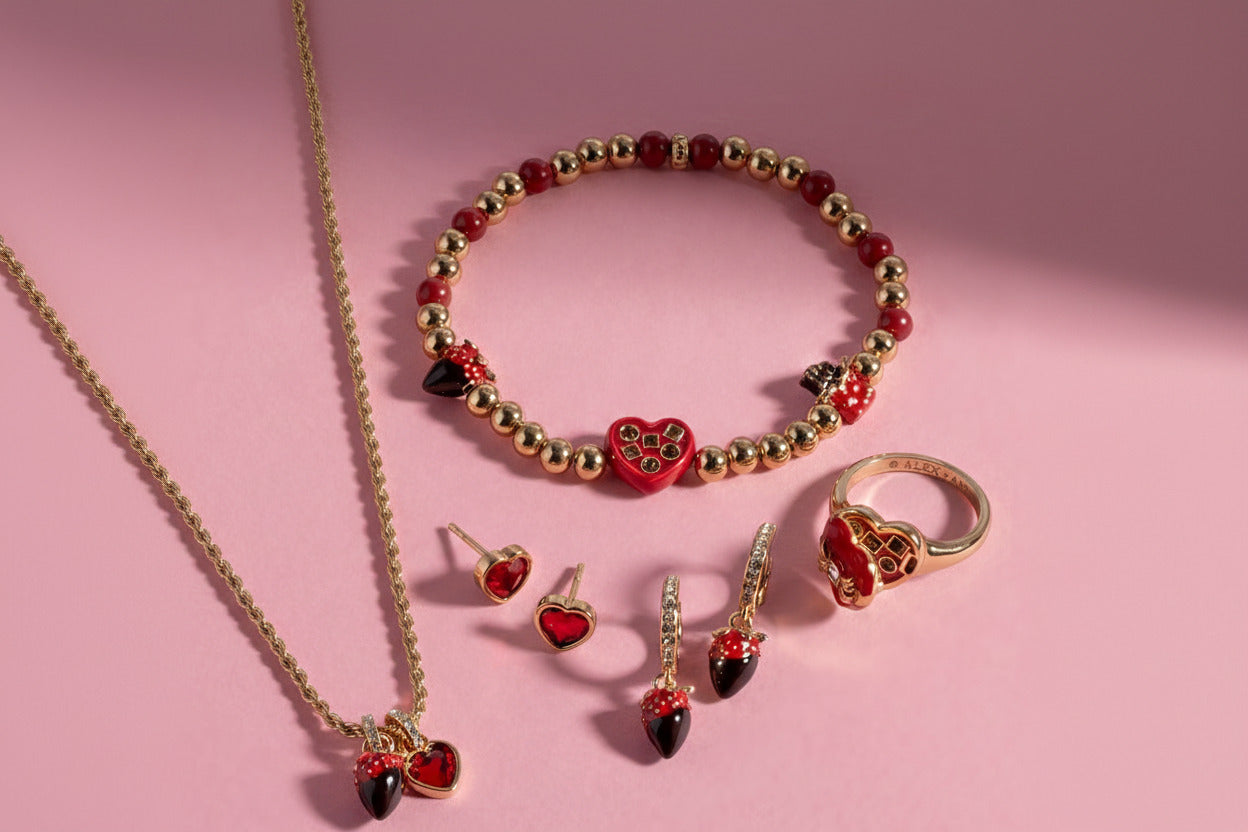 Chocolate-Covered Strawberry Duo Charm Pendant Necklace