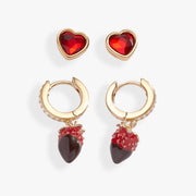 Chocolate-Covered Strawberry Earrings Set of 2