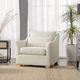 Citadell 38" Upholstered Accent Chair with Lumbar Pillow and Flared Arms
